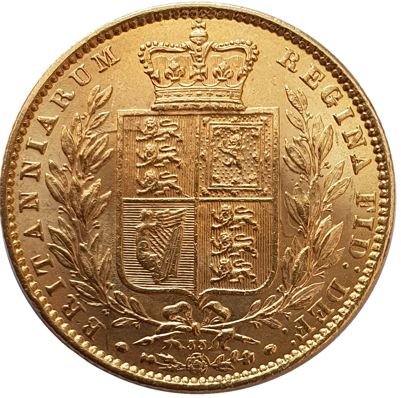 1869 Queen Victoria Shield Reverse Sovereign - #Die No33