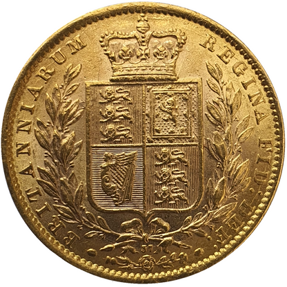 1871 Queen Victoria Shield Reverse Sovereign - Die #37