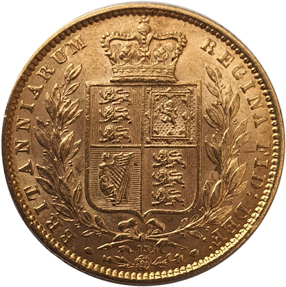 1871 Queen Victoria Shield Reverse Sovereign - Die #73