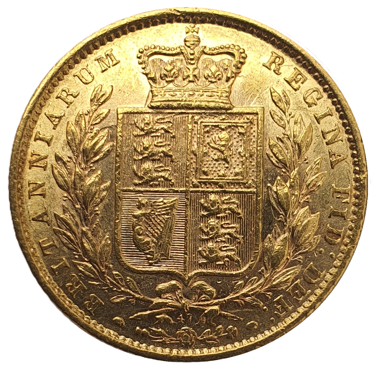 1871 Queen Victoria Shield Reverse Sovereign - Die #47