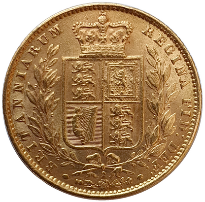 1871 Queen Victoria Shield Reverse Sovereign - Die #2