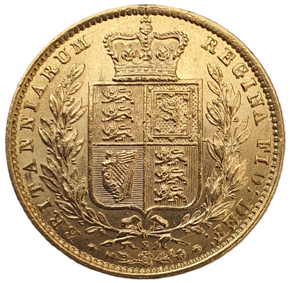 1871-S Queen Victoria Shield Reverse Sovereign