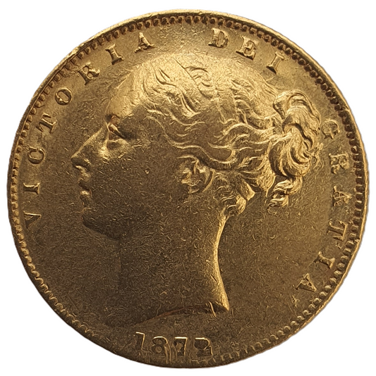 1872/1-M Queen Victoria Shield Reverse Sovereign - MARSH R4