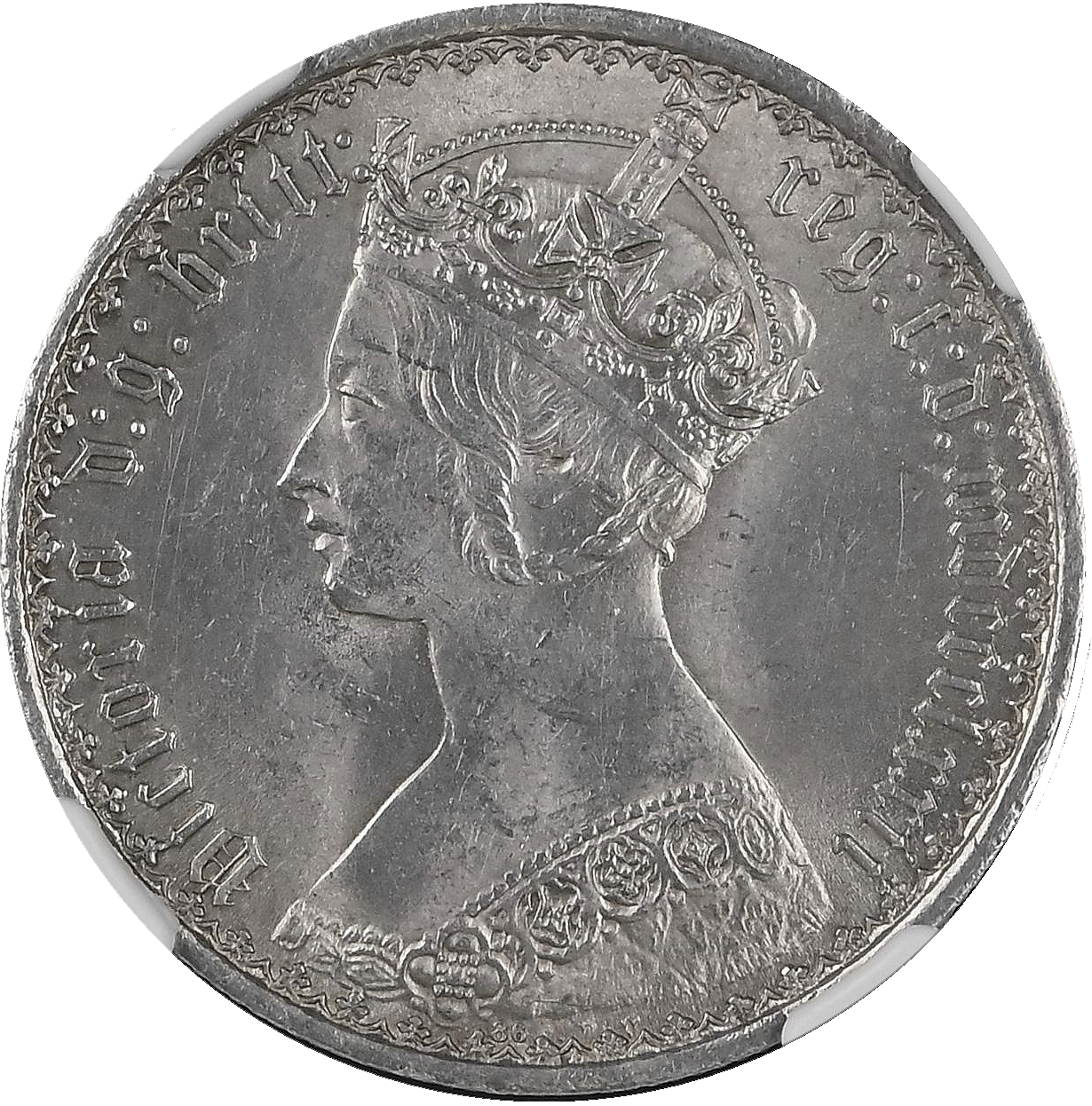 1872 Queen Victoria Gothic Florin, MDCCCLXXII - NGC MS-63