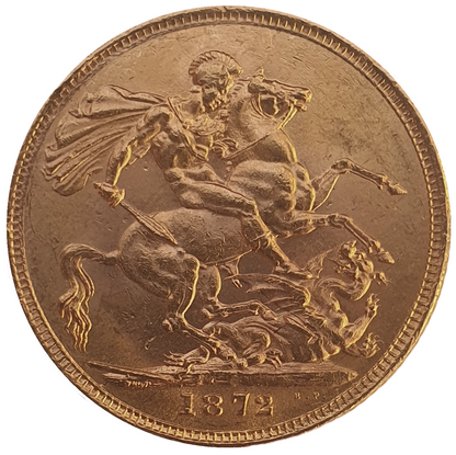 1872 Queen Victoria Young Head Gold Sovereign