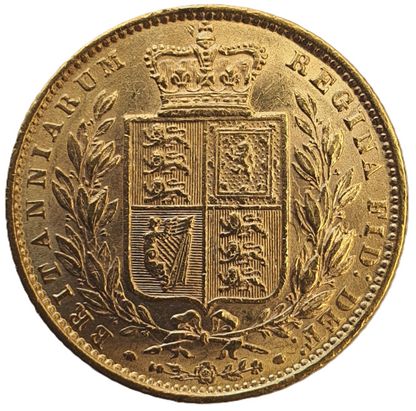 1872 Queen Victoria Shield Reverse Sovereign - No Die Number