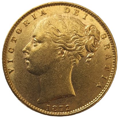 1872 Queen Victoria Shield Reverse Sovereign - Die # 25?