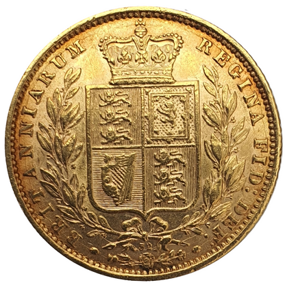1872 Queen Victoria Shield Reverse Sovereign - Die #32