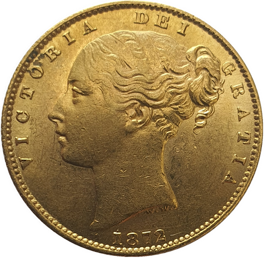 1872-S Queen Victoria Shield Reverse Sovereign