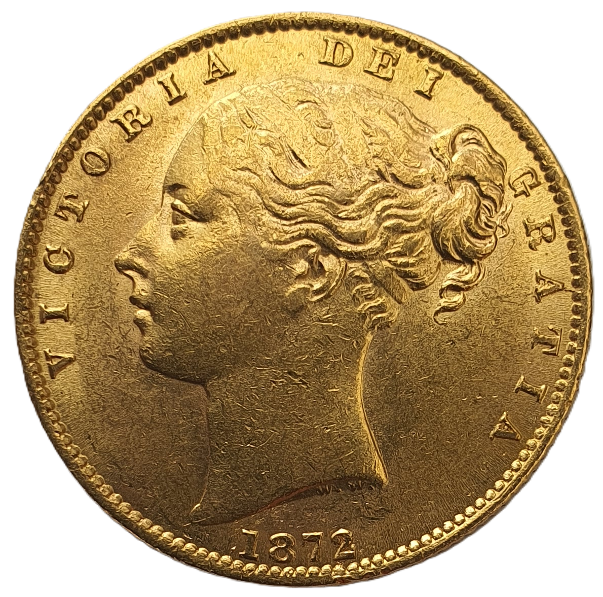 1872-S Queen Victoria Shield Reverse Sovereign