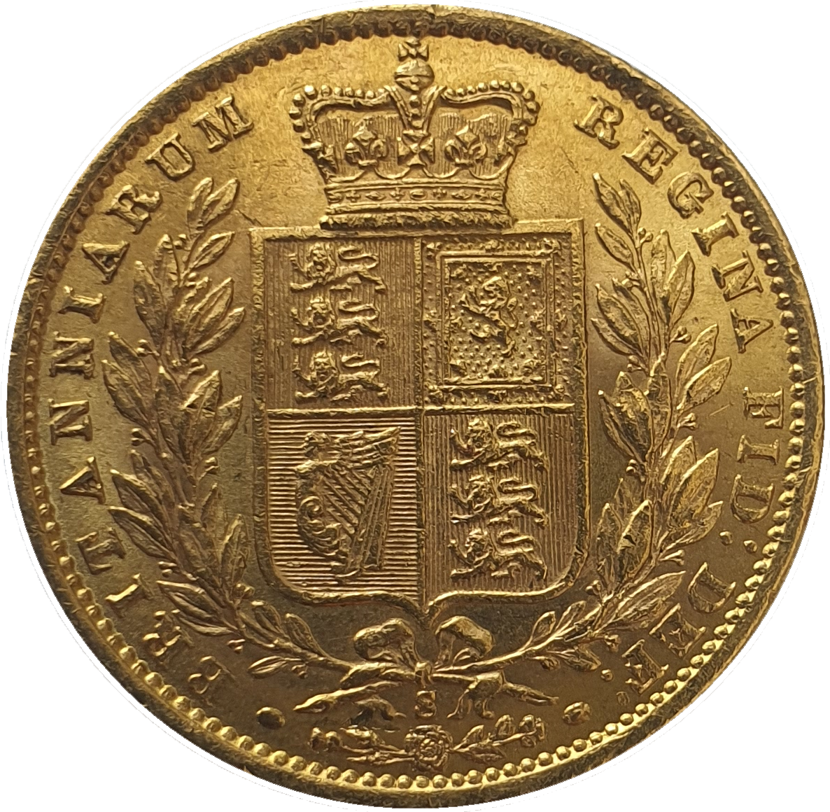 1872-S Queen Victoria Shield Reverse Sovereign
