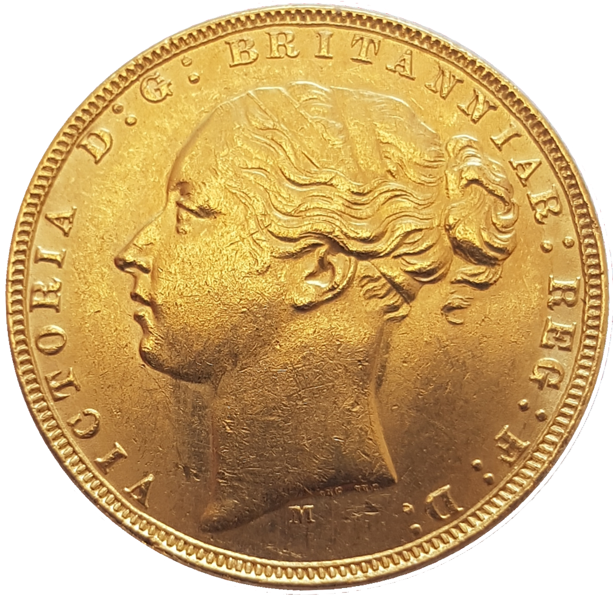 1873-M Queen Victoria Young Head Gold Sovereign