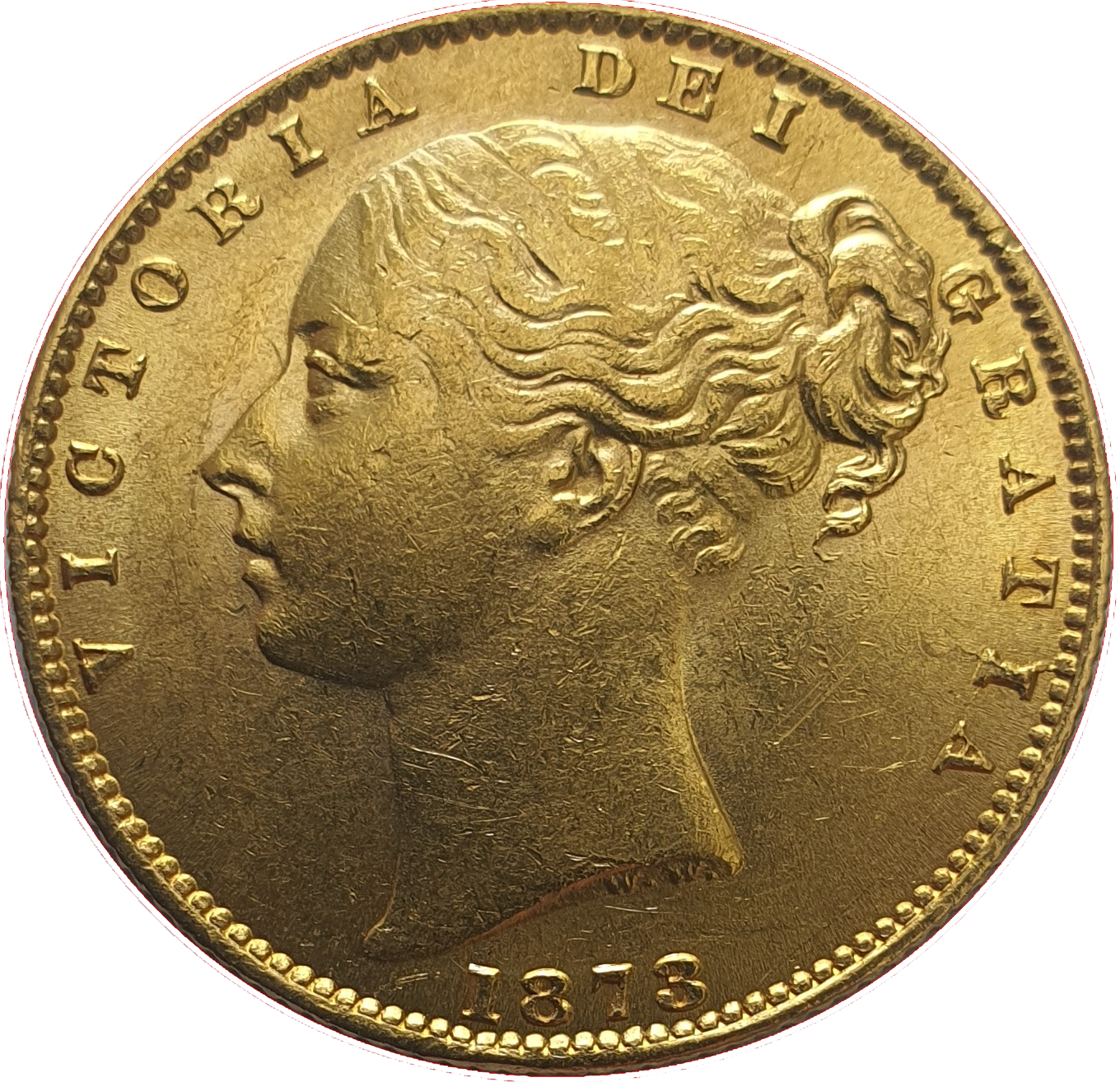 1873-S Queen Victoria Shield Reverse Sovereign