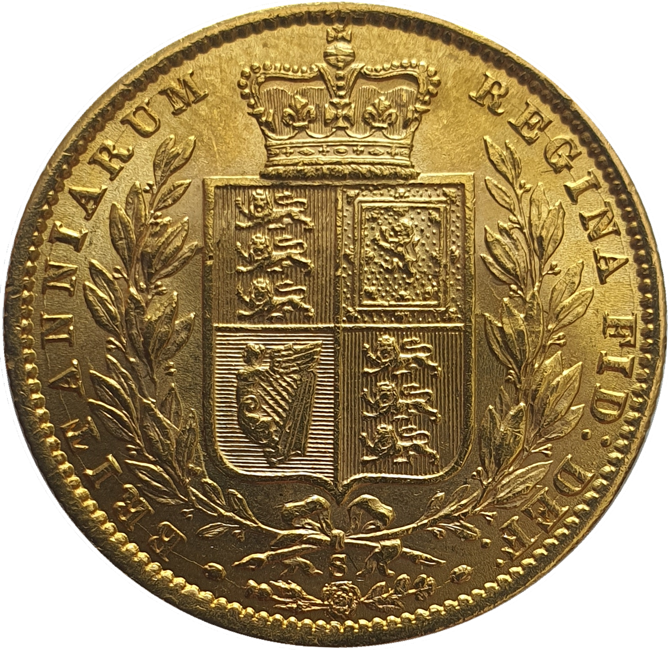 1873-S Queen Victoria Shield Reverse Sovereign