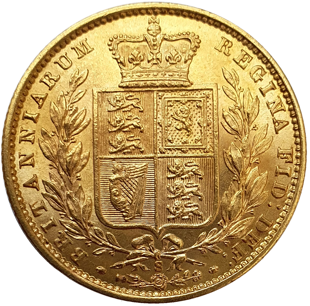 1875-S Queen Victoria Shield Reverse Sovereign