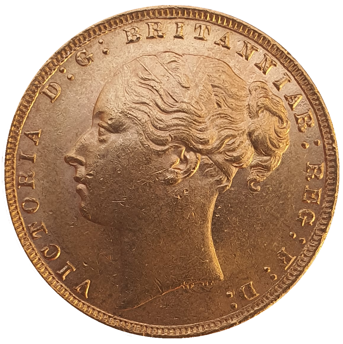 1876 Queen Victoria Young Head Gold Sovereign
