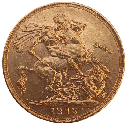 1876 Queen Victoria Young Head Gold Sovereign