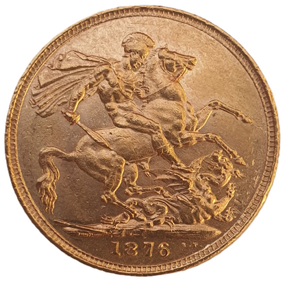 1876 Queen Victoria Young Head Gold Sovereign