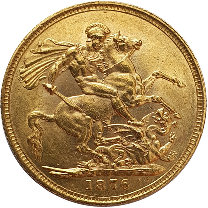 1876 Queen Victoria Young Head Gold Sovereign (Sydney)