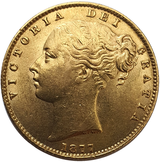 1877-S Queen Victoria Shield Reverse Sovereign