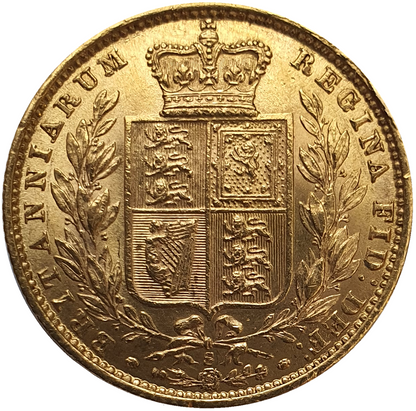 1877-S Queen Victoria Shield Reverse Sovereign