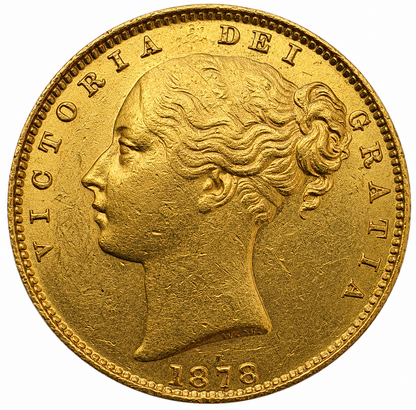 1878-S Queen Victoria Shield Reverse Sovereign