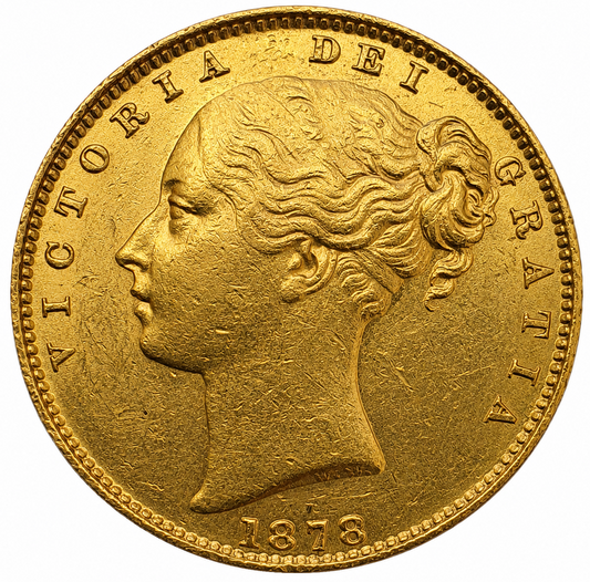 1878-S Queen Victoria Shield Reverse Sovereign