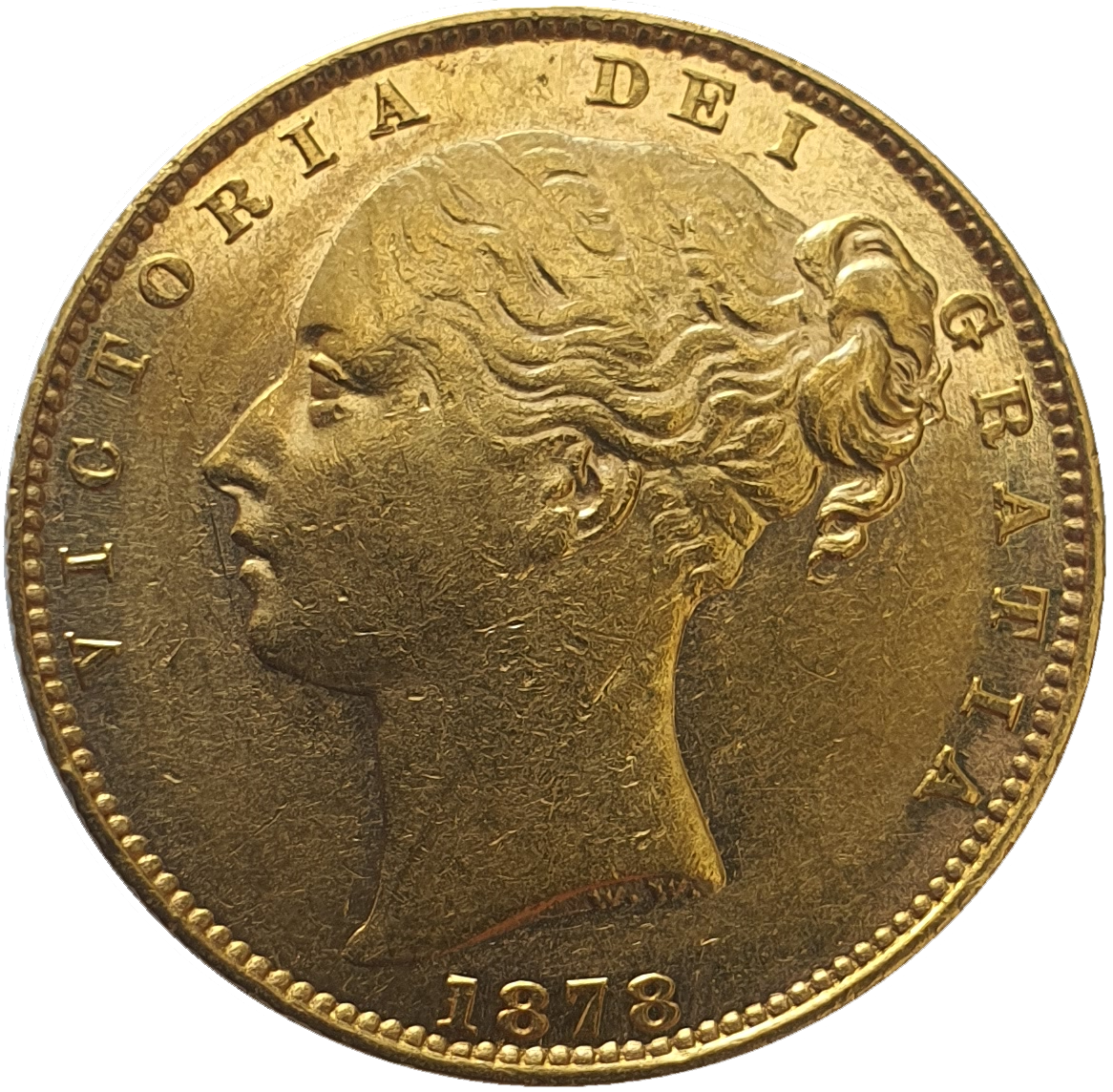 1878-S Queen Victoria Shield Reverse Sovereign