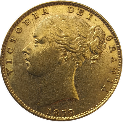 1879-S Queen Victoria Shield Reverse Sovereign