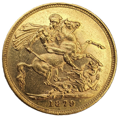 1879 Queen Victoria Young Head Gold Sovereign (Sydney)