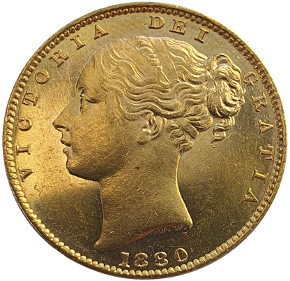 1880-S Queen Victoria Shield Reverse Sovereign - PROOF LIKE