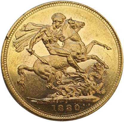 1880 Queen Victoria Young Head Gold Sovereign (Sydney)