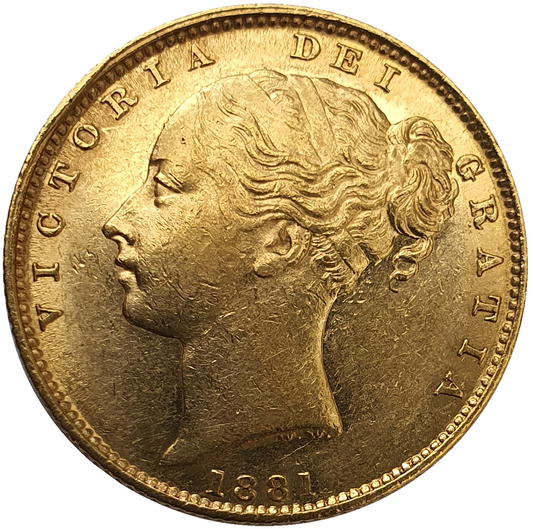 1881-S Queen Victoria Shield Reverse Sovereign