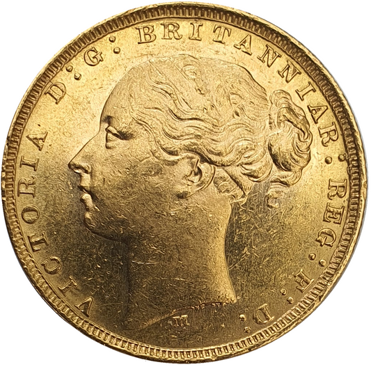 1881-M Queen Victoria Young Head Gold Sovereign