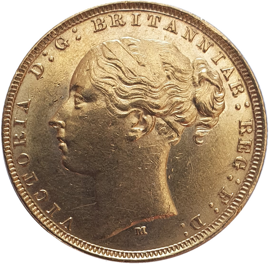 1881-M Queen Victoria Young Head Gold Sovereign