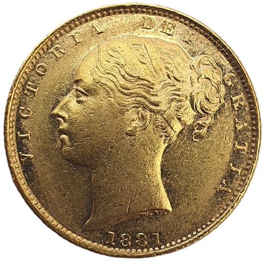 1881-S Queen Victoria Shield Reverse Sovereign