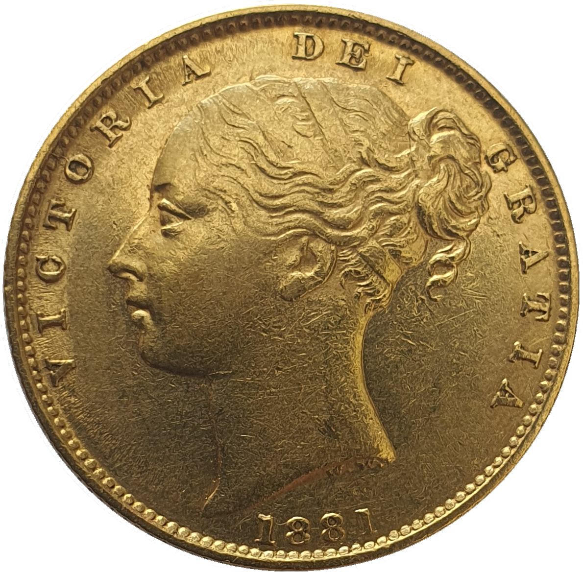 1881-S Queen Victoria Shield Reverse Sovereign