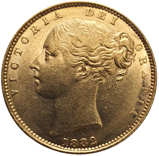 1882-S Queen Victoria Shield Reverse Sovereign