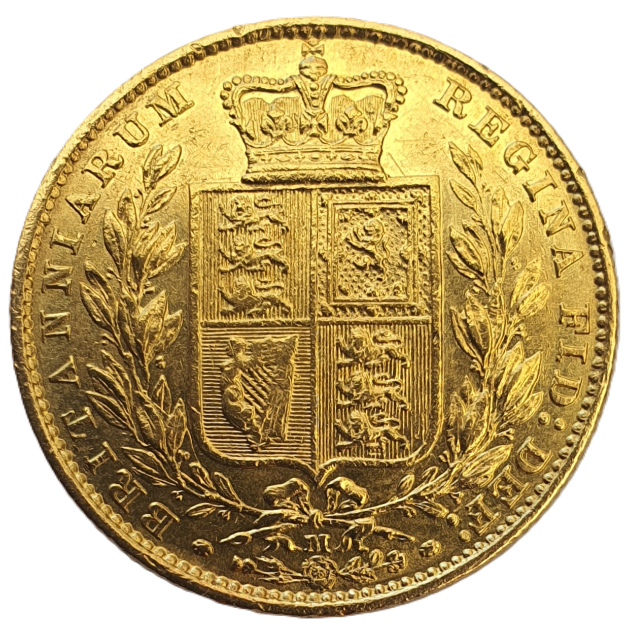 1882-M Queen Victoria Shield Reverse Sovereign