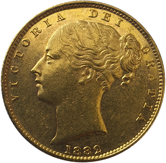 1882-S Queen Victoria Shield Reverse Sovereign