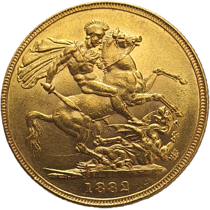 1882 Queen Victoria Young Head Gold Sovereign (Sydney)