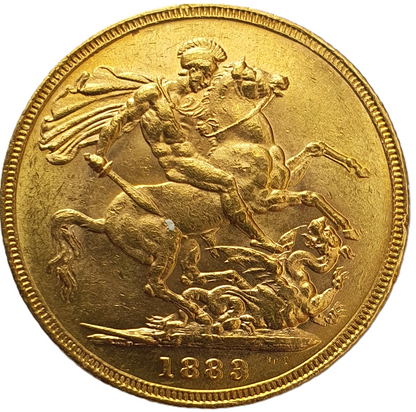1883-M Queen Victoria Young Head Gold Sovereign
