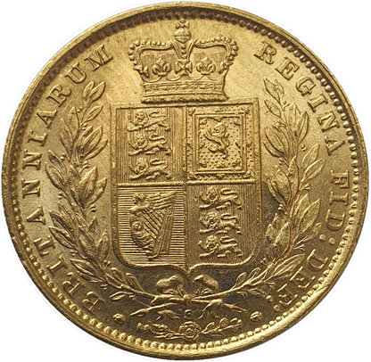 1883-S Queen Victoria Shield Reverse Sovereign