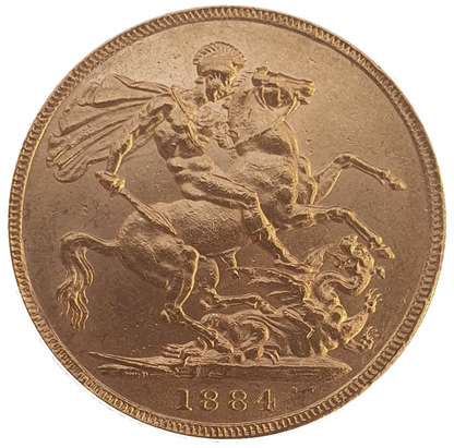 1884 Queen Victoria Young Head Gold Sovereign