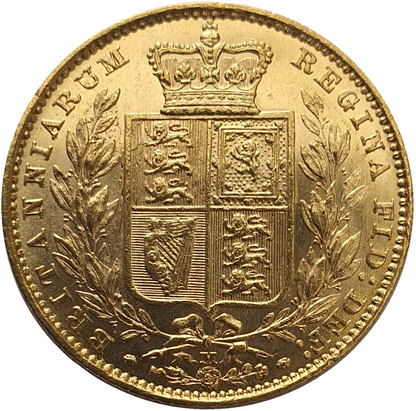 1884-M Queen Victoria Shield Reverse Sovereign