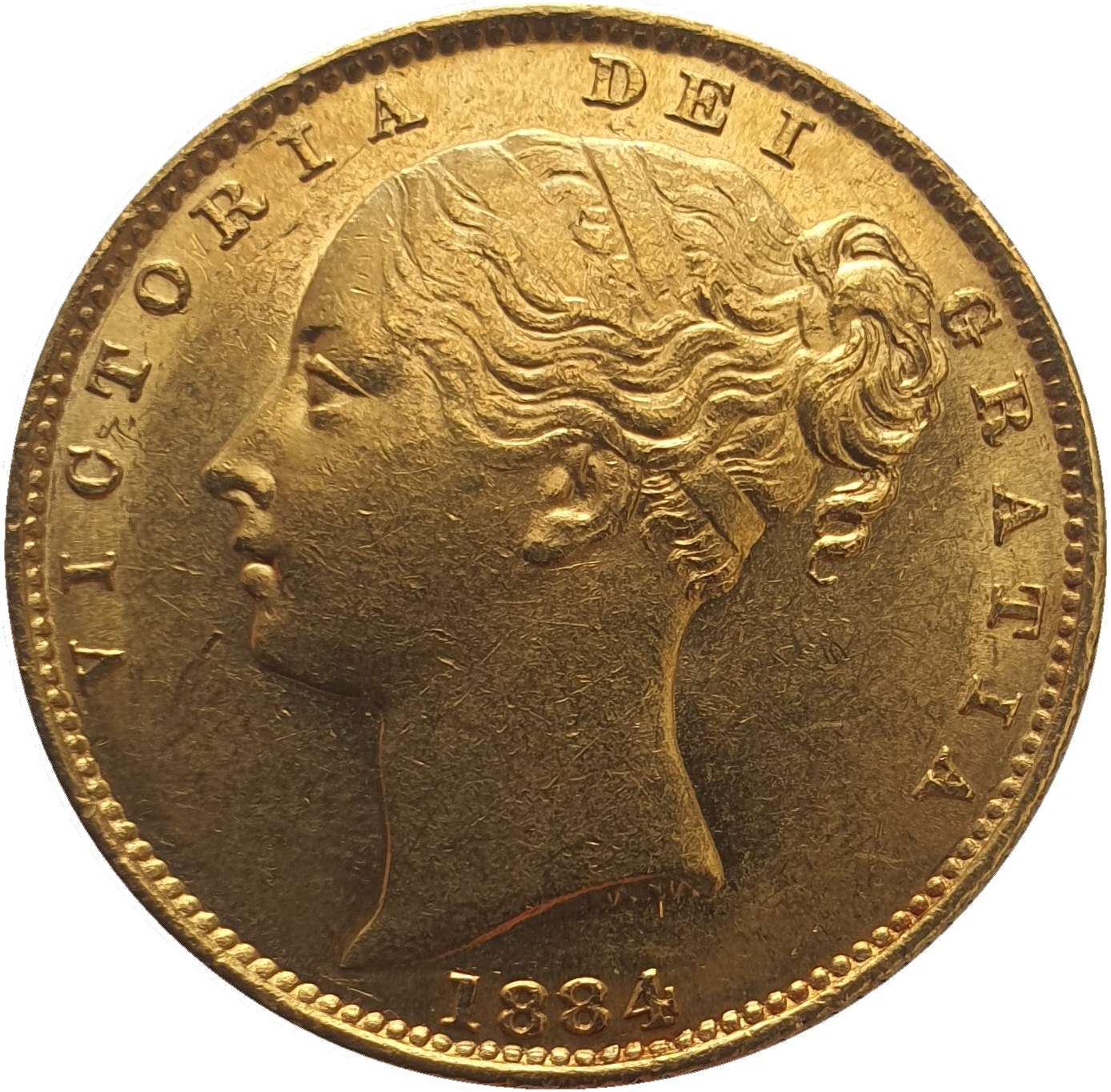 1884-S Queen Victoria Shield Reverse Sovereign