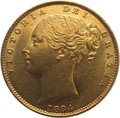 1884-S Queen Victoria Shield Reverse Sovereign