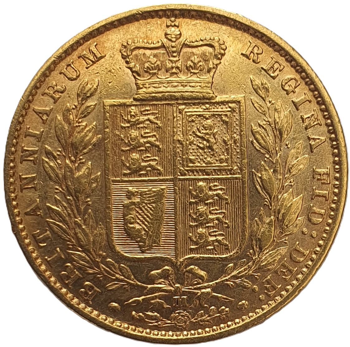 1885-M Queen Victoria Shield Reverse Sovereign