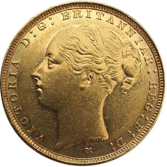1885-M Queen Victoria Young Head Gold Sovereign