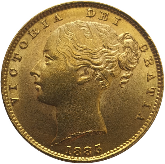 1885-S Queen Victoria Shield Reverse Sovereign